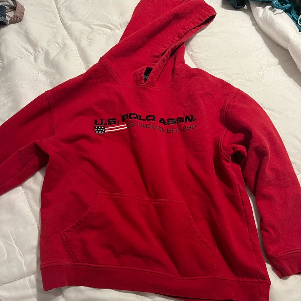 US Polo Assn. red hoodie size large